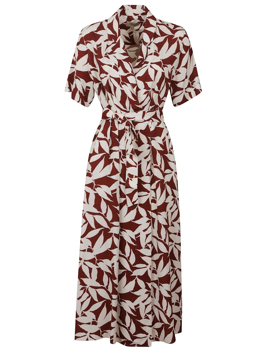 Woolrich Classic Wrap Maxi Dress With Leaf Print