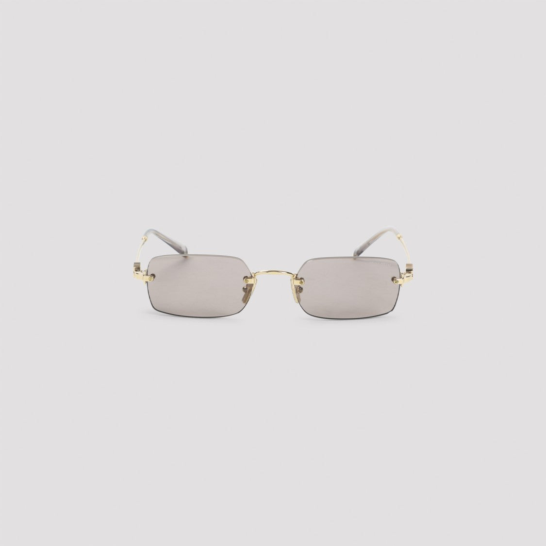 Miu Miu Eyewear Shiny Gold Metallic Signature Mini Sunglasses