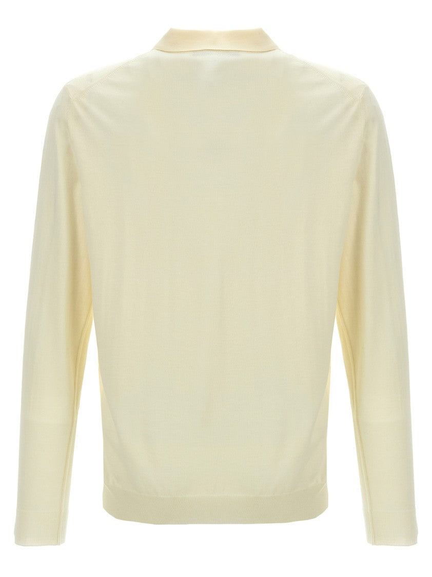 Zanone Wool Knit Polo Shirt With Classic Collar And Button Placket