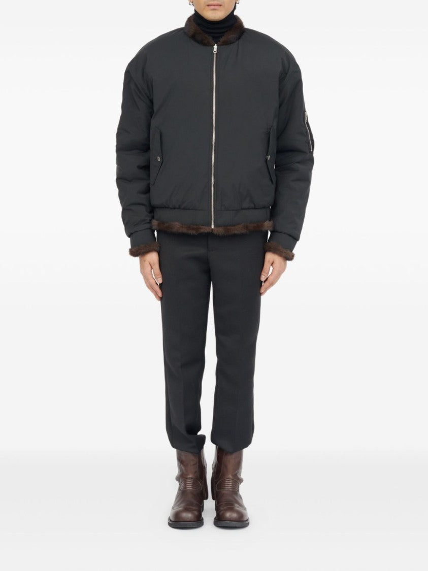 Mm6 By Maison Margiela Plush Black Faux Fur Casual Jacket