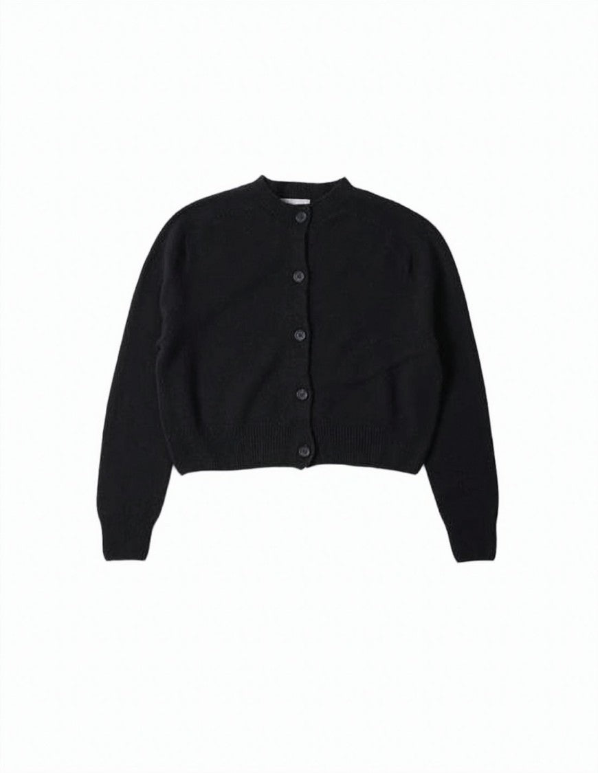 Margaret Howell Cropped Cardigan With Button-Down Front And Ribbed Detailing