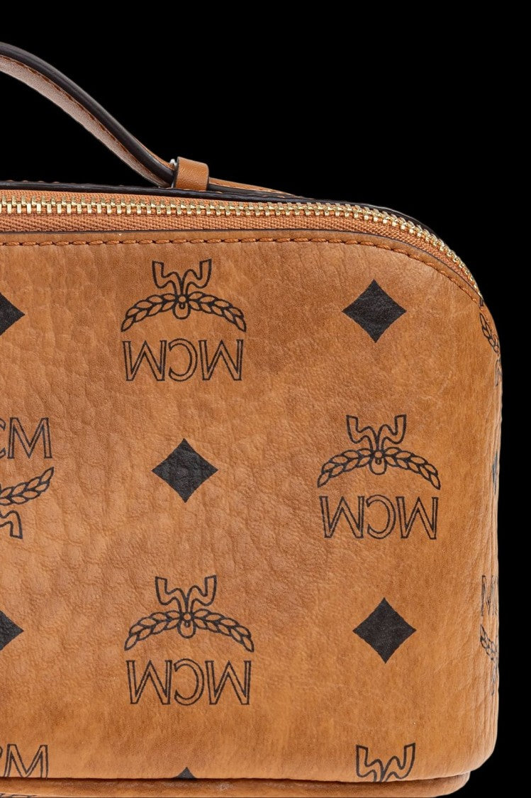 Mcm Structured Brown Bag With Clean Lines And Functional Design