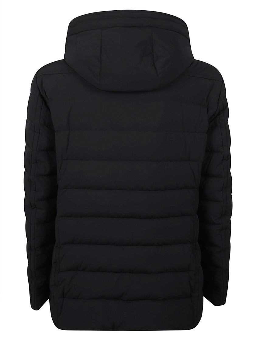 Moorer Quilted Casual Jacket With Goose Down And Flannel Details