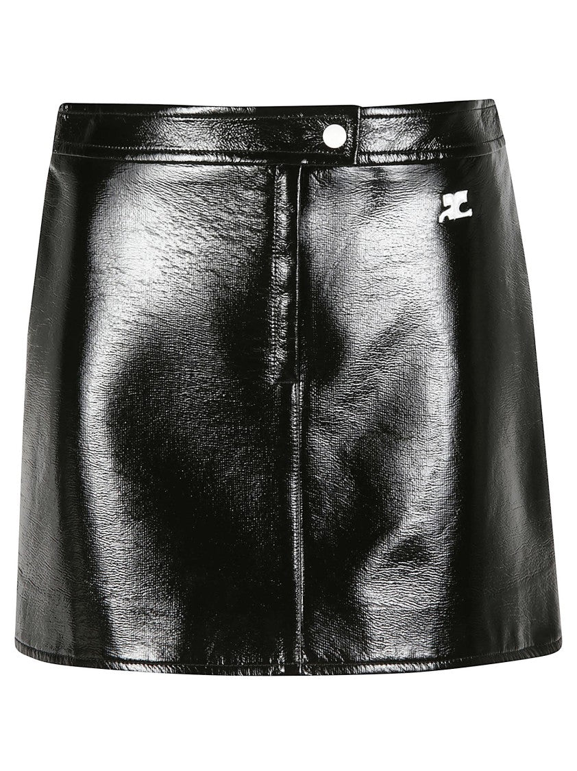 Courrèges Reedition High Waist Vinyl Mini Skirt