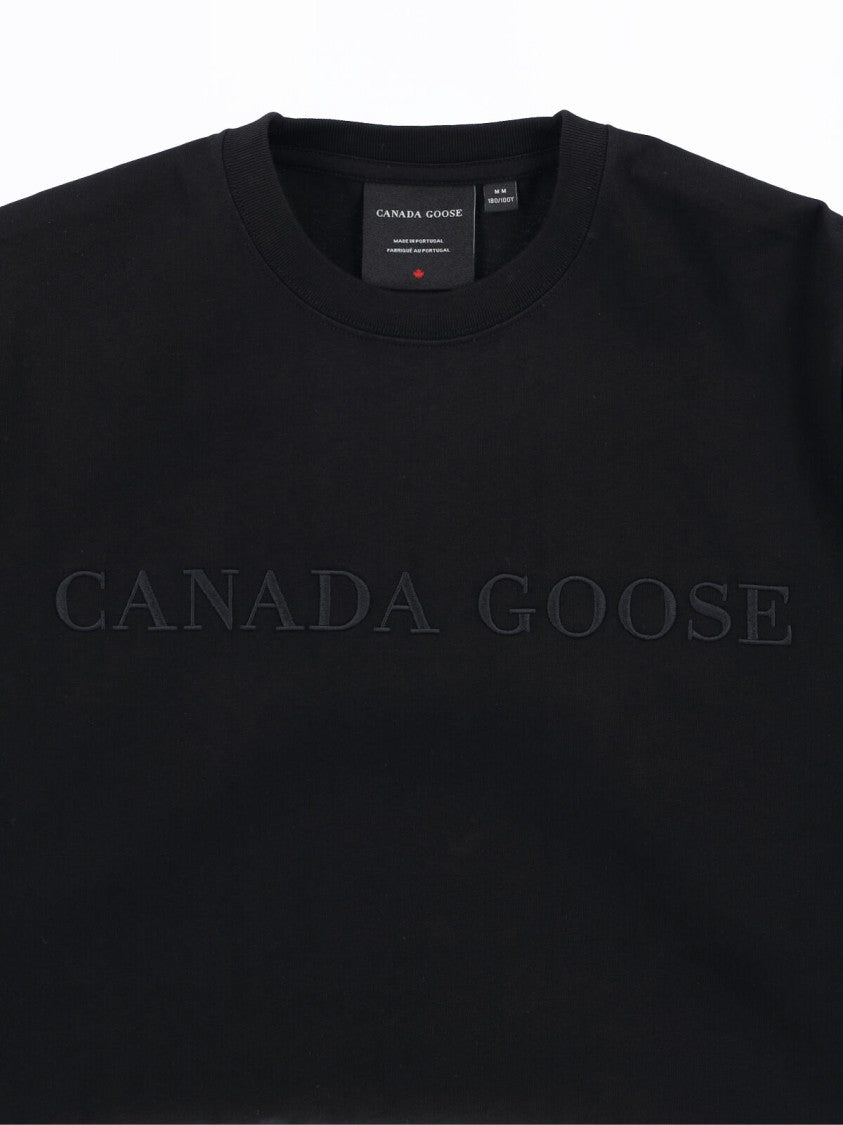 Canada Goose Black Short-Sleeve Embossed Cotton Logo T-Shirt