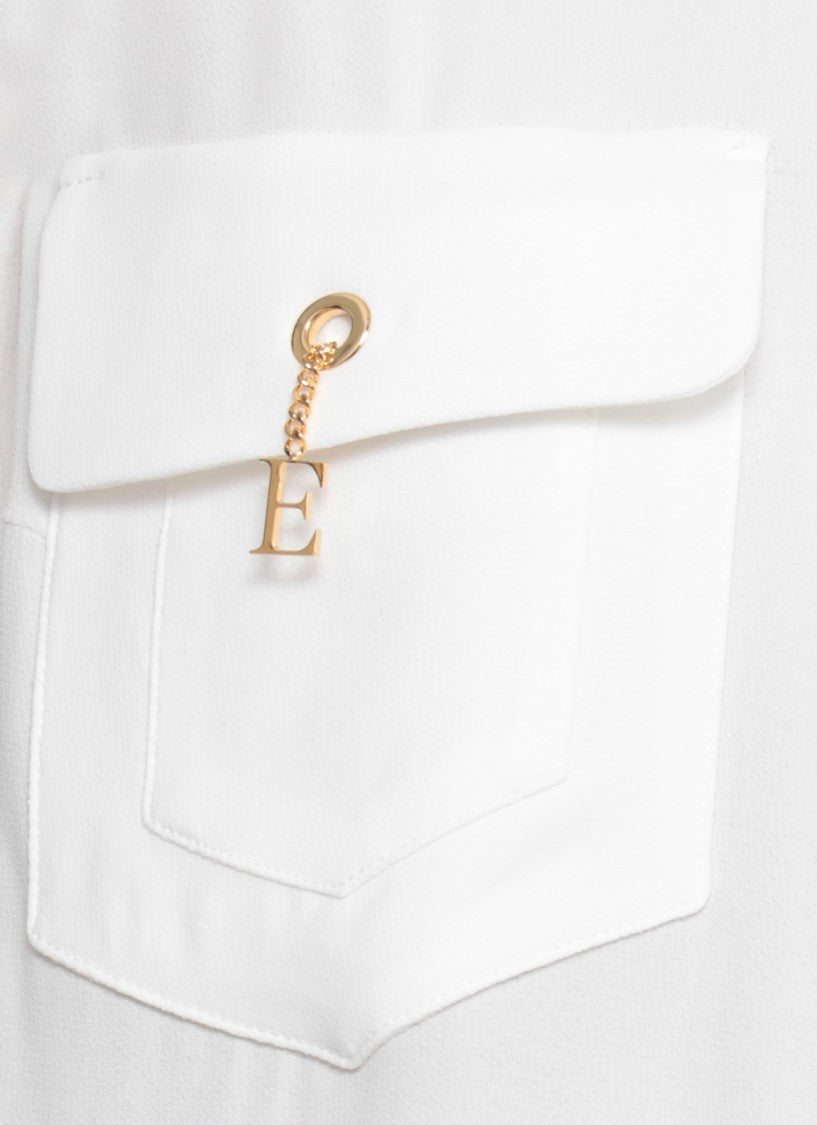 Elisabetta Franchi Viscose Shirt With Classic Collar And Flap Pockets