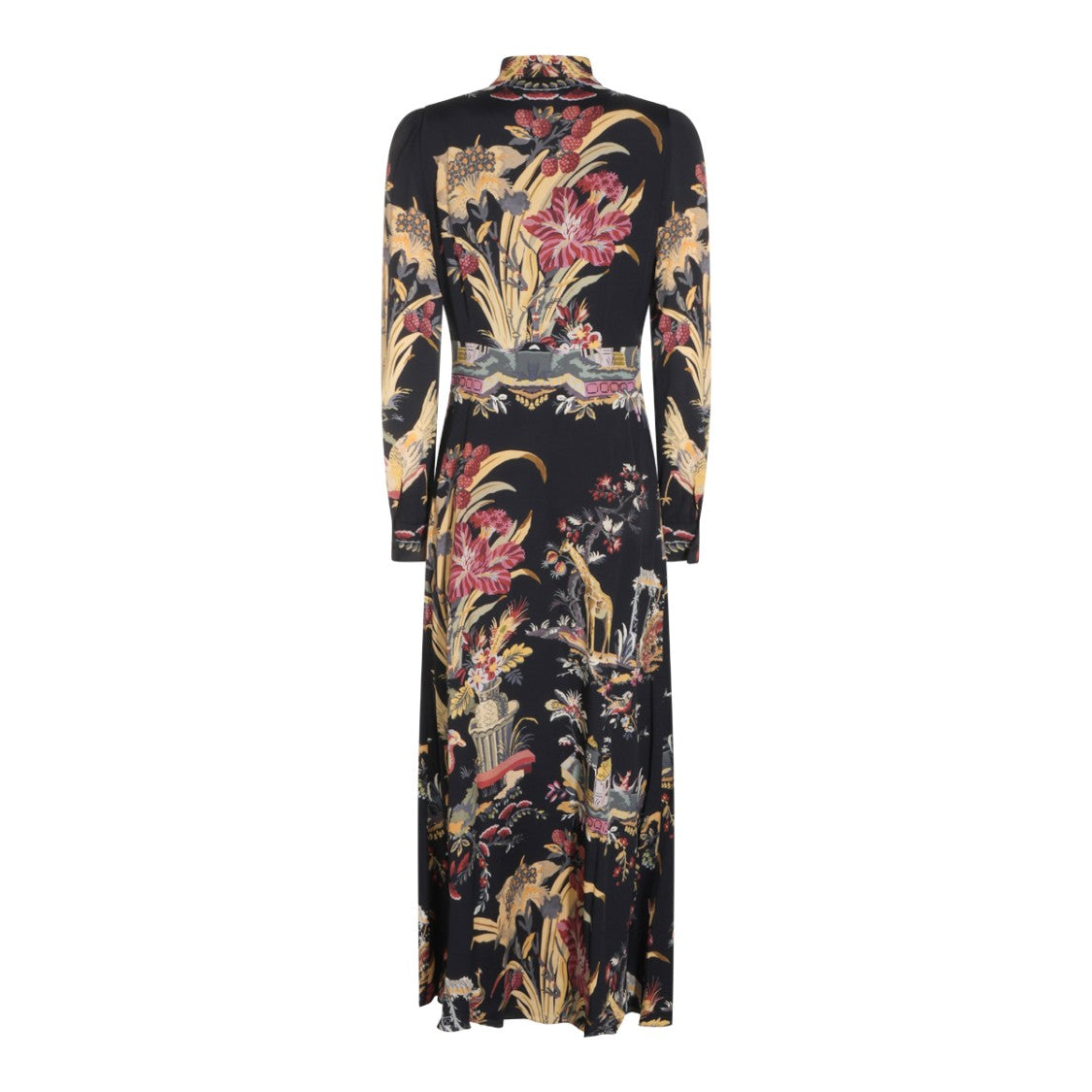 Etro Viscose Maxi Dress With High Collar And Floral Print