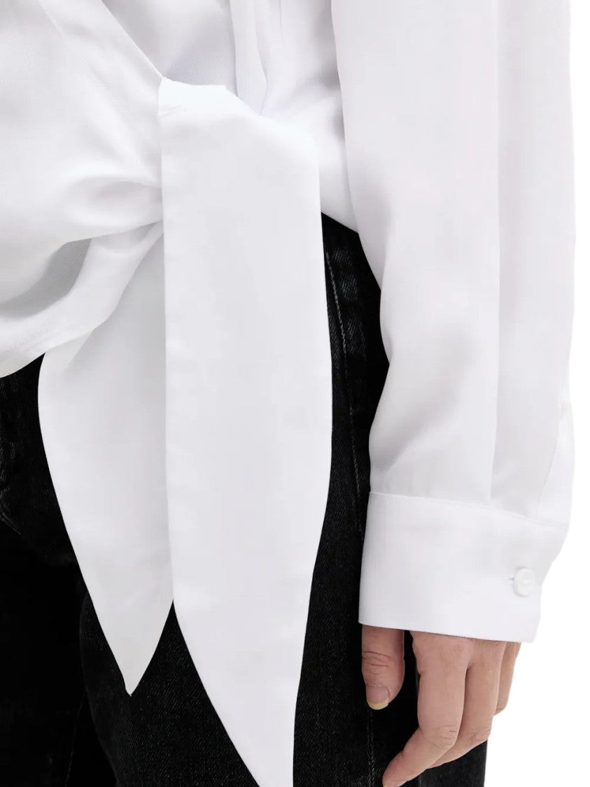 Karl Lagerfeld Asymmetrical Wrap Blouse With Classic Collar