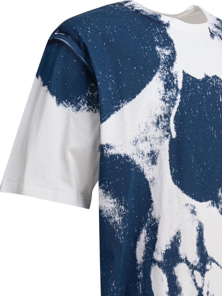 Alexander Mcqueen Classic Fit T-Shirt With Distressed Skull Graphic