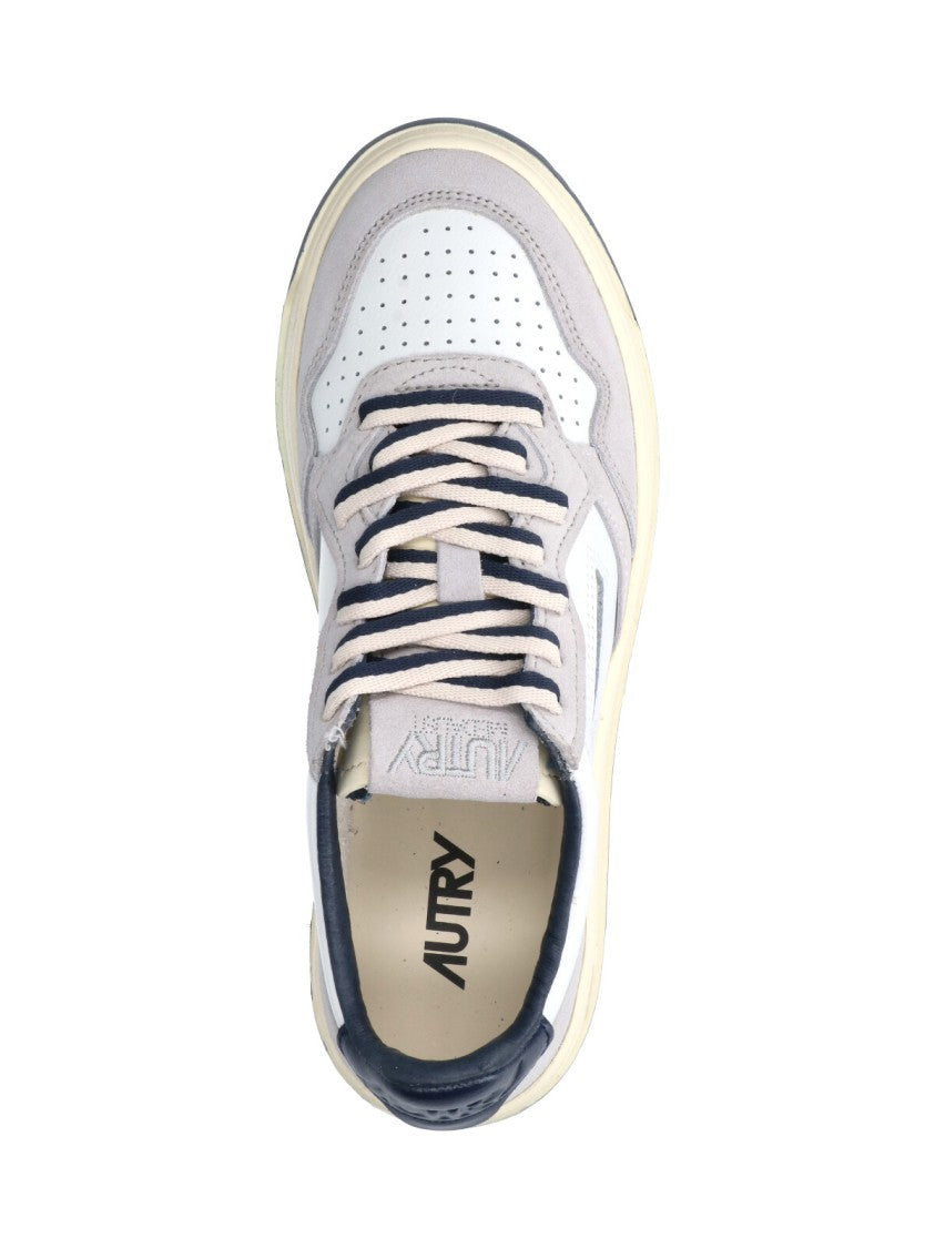 Autry White Medalist Grey Accent Leather Sneakers