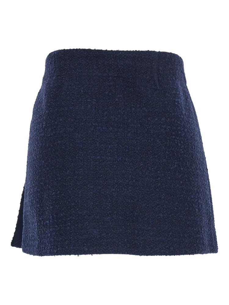 Pinko Textured Mini Skirt With Decorative Gold Accents