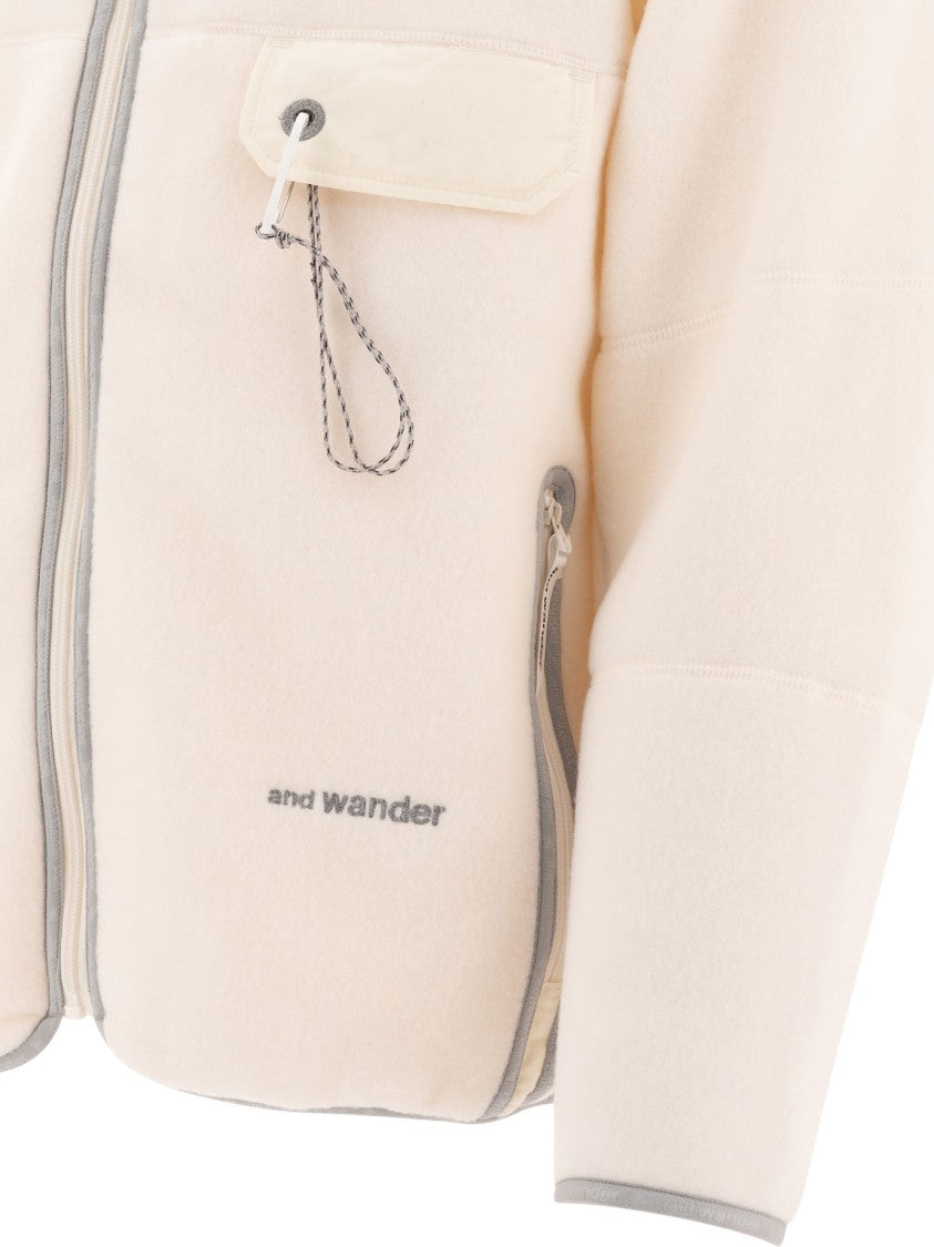 And Wander Textured Fleece Jacket With Full Zip