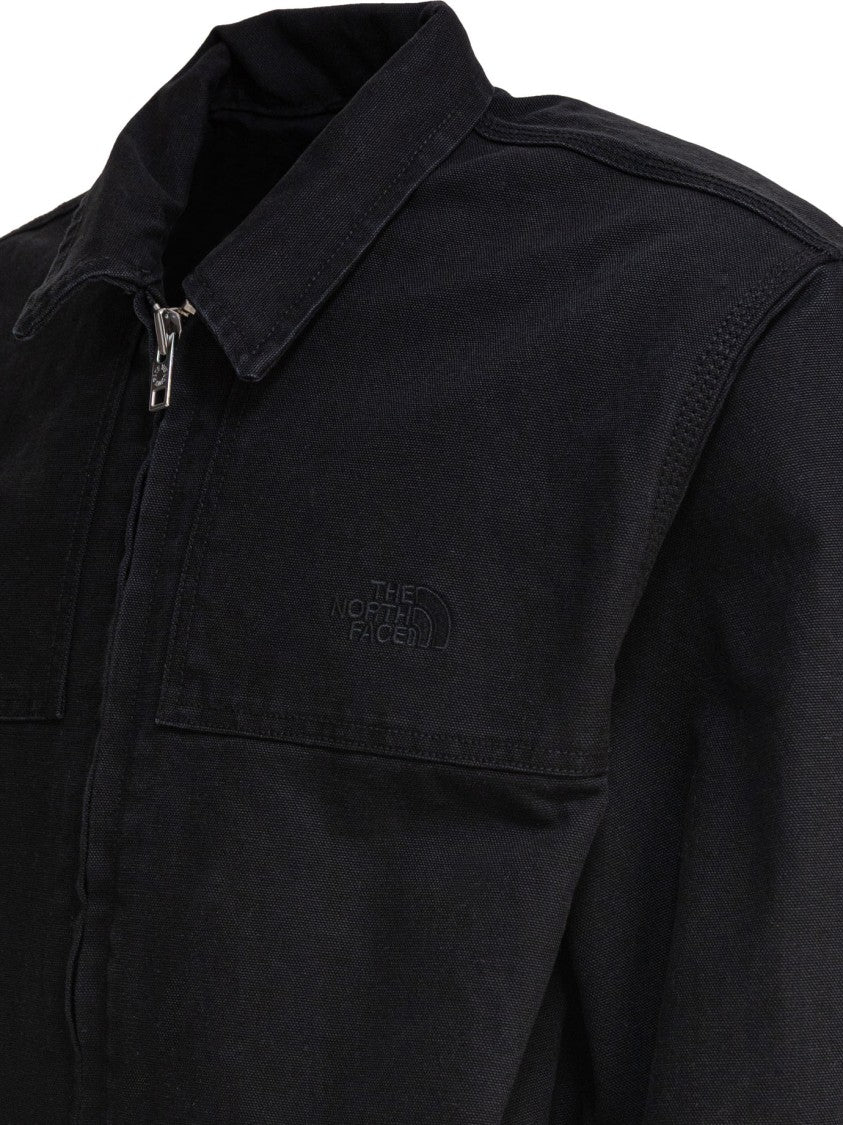 The North Face Black Cotton Jacket With Classic Collar