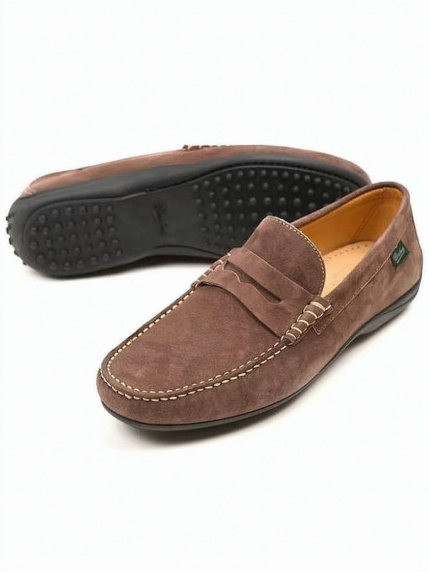 Paraboot Penny Strap Loafers With Suede And Leather Upper