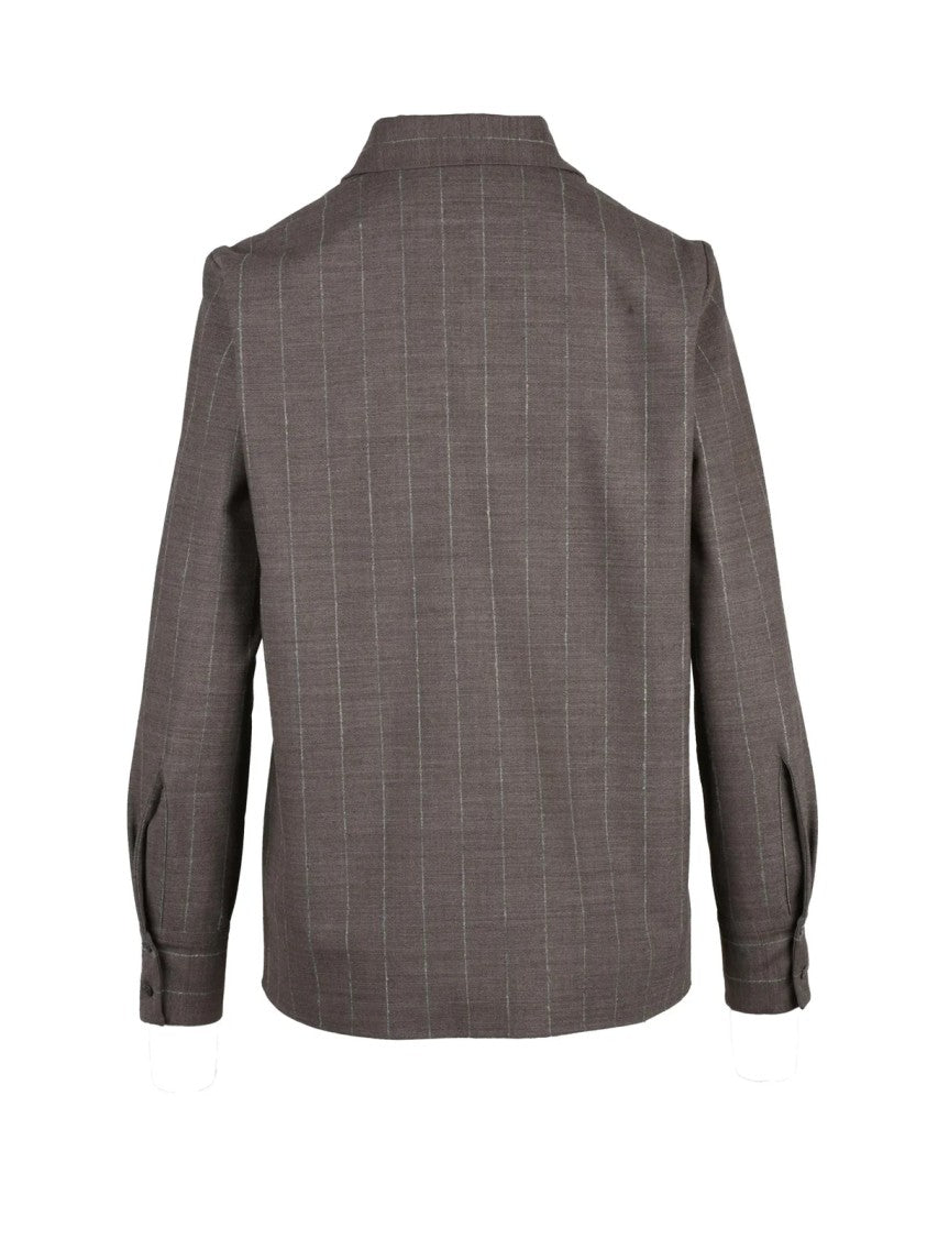 Antonelli Beige Stretch Virgin Wool Button Shirt