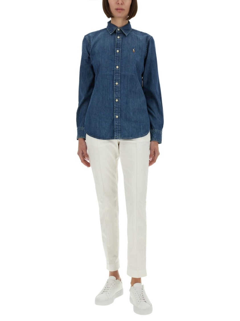 Polo Ralph Lauren Button-Down Denim Shirt With Tailored Fit