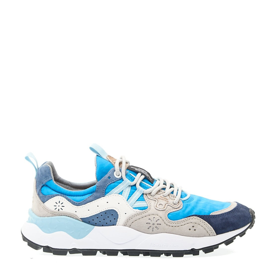 Flower Mountain Blue Fabric And Suede Sneakers