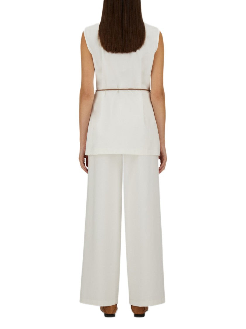 Herno Technical Jersey Wide-Leg Trousers With Pressed Crease