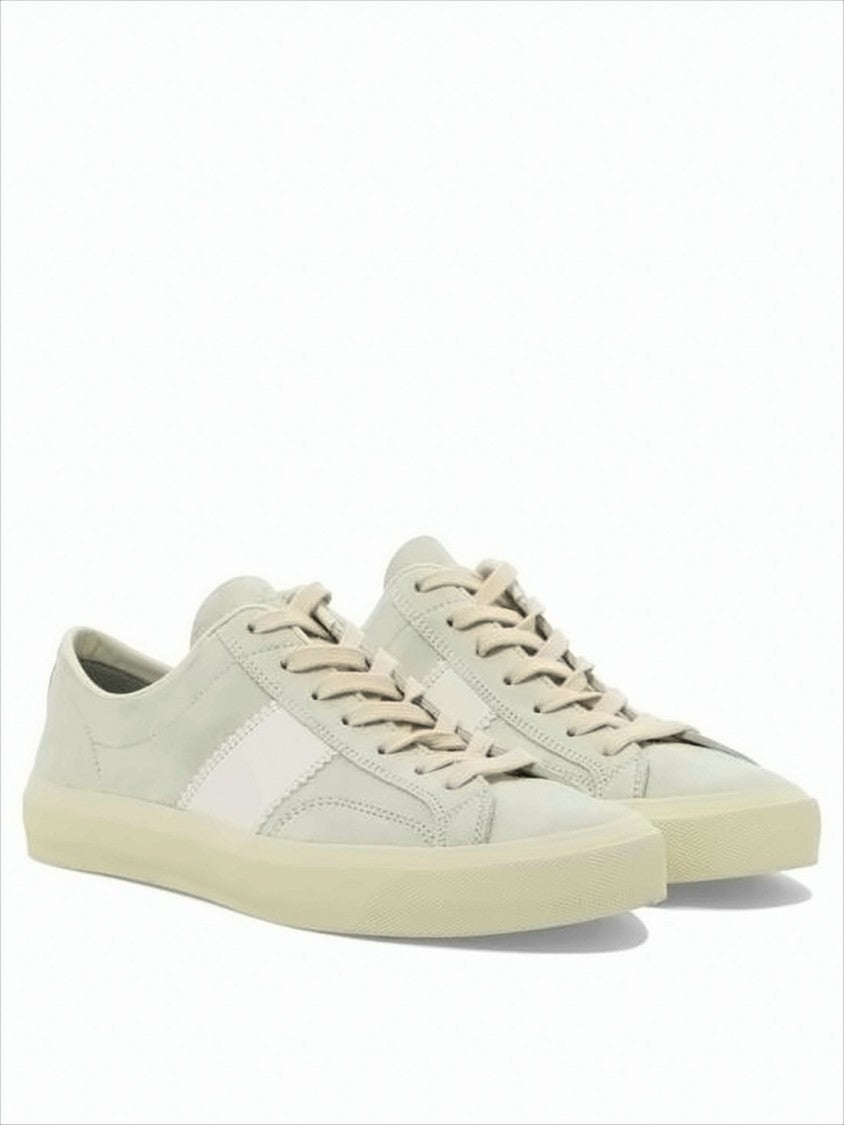 Tom Ford Minimalist Low-Top Suede Sneakers With Leather Accents