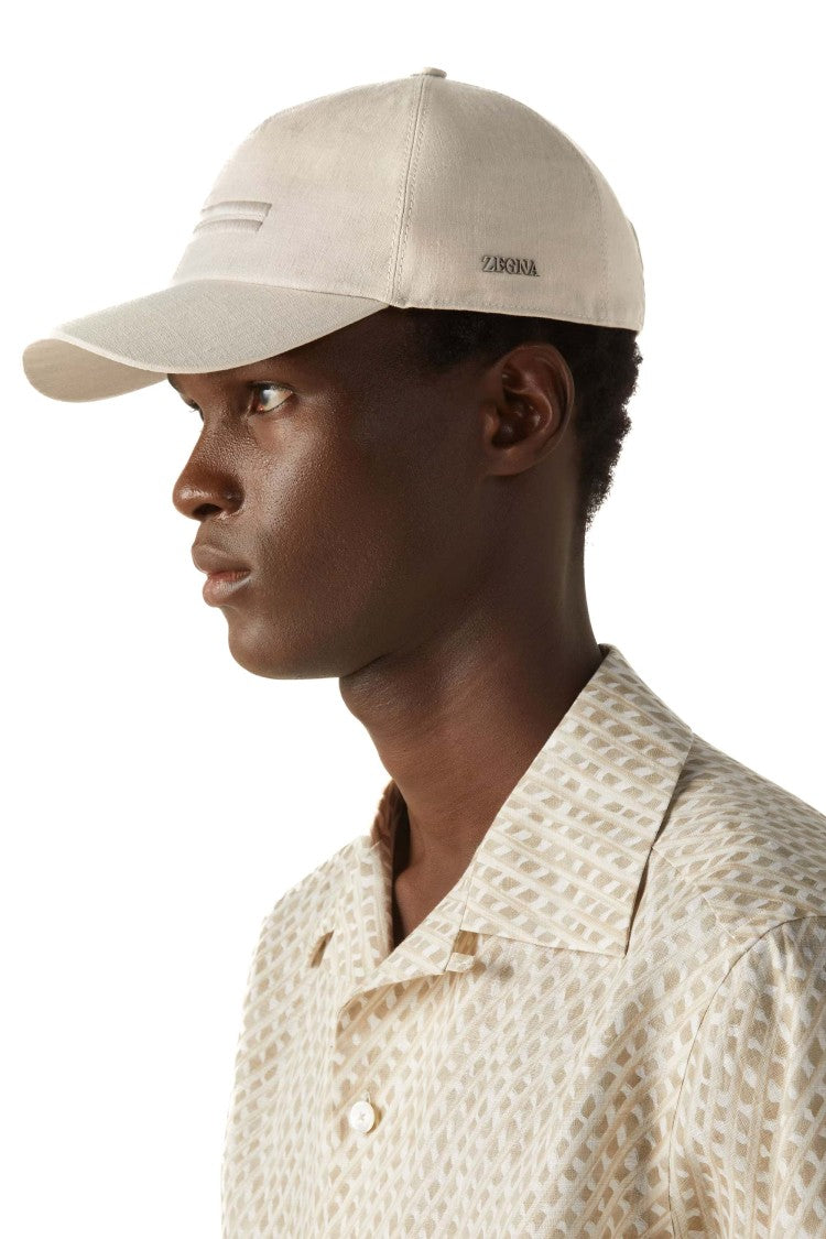 Zegna Ivory Oasi Lino Baseball Hat