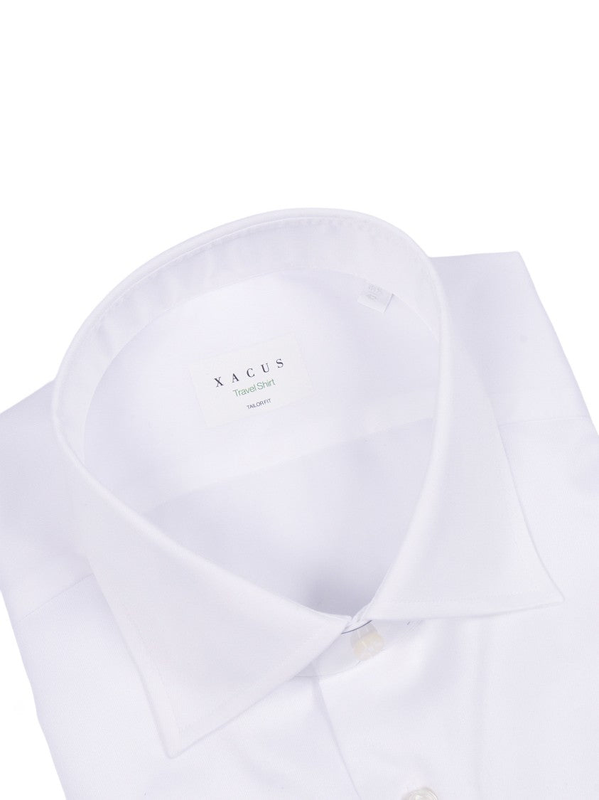 Xacus White Crisp Pointed Collar Shirt