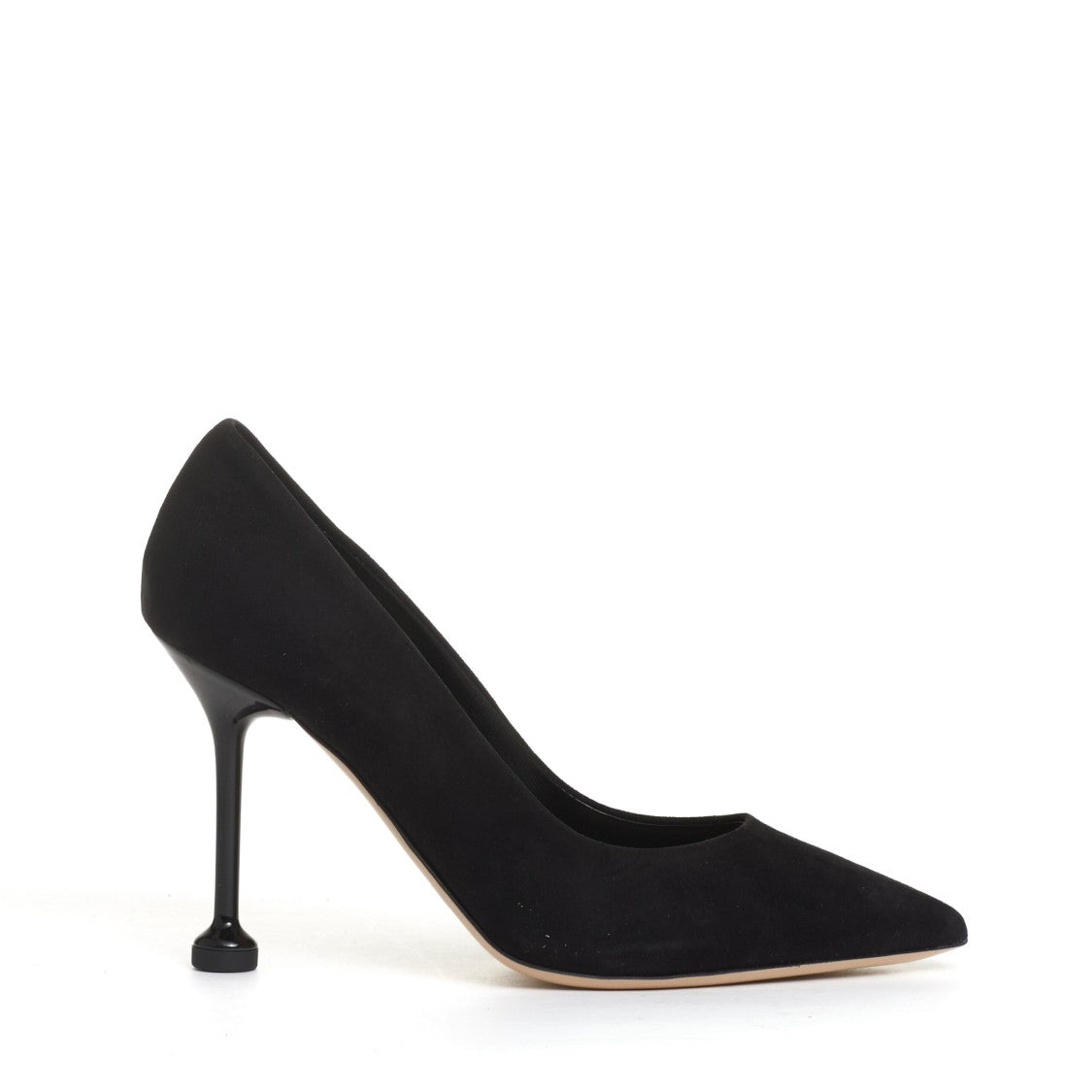 Ninalilou 100mm Black Suede Pump With Pointed Toe And Suede Finish