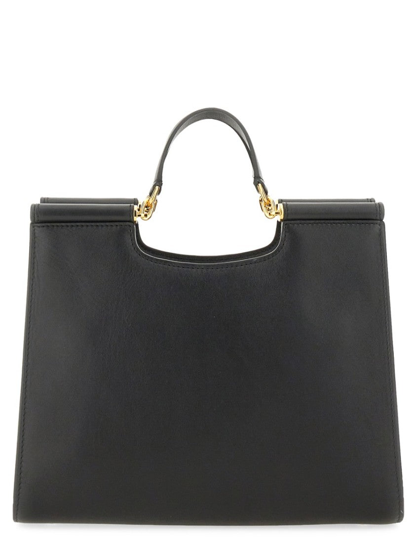 Dolce & Gabbana "Sicily" Small Leather Shopping Bag