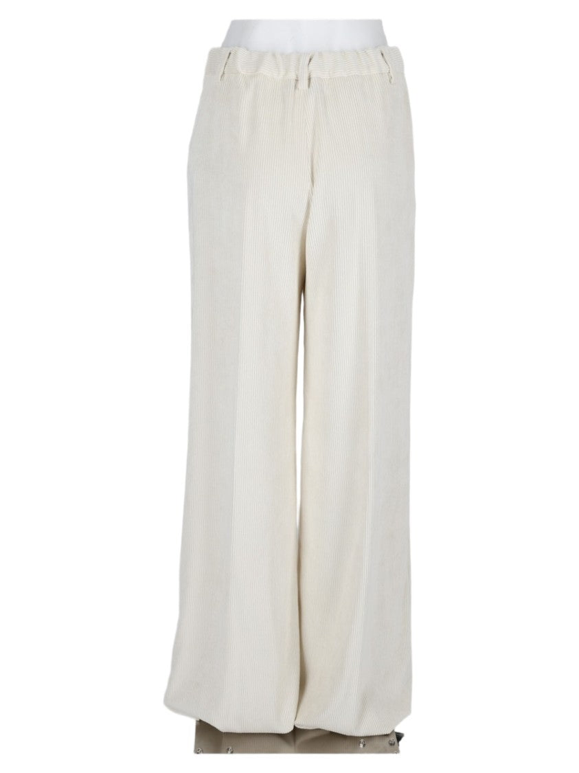 Herno White Wide-Leg Tailored Straight-Leg Pants