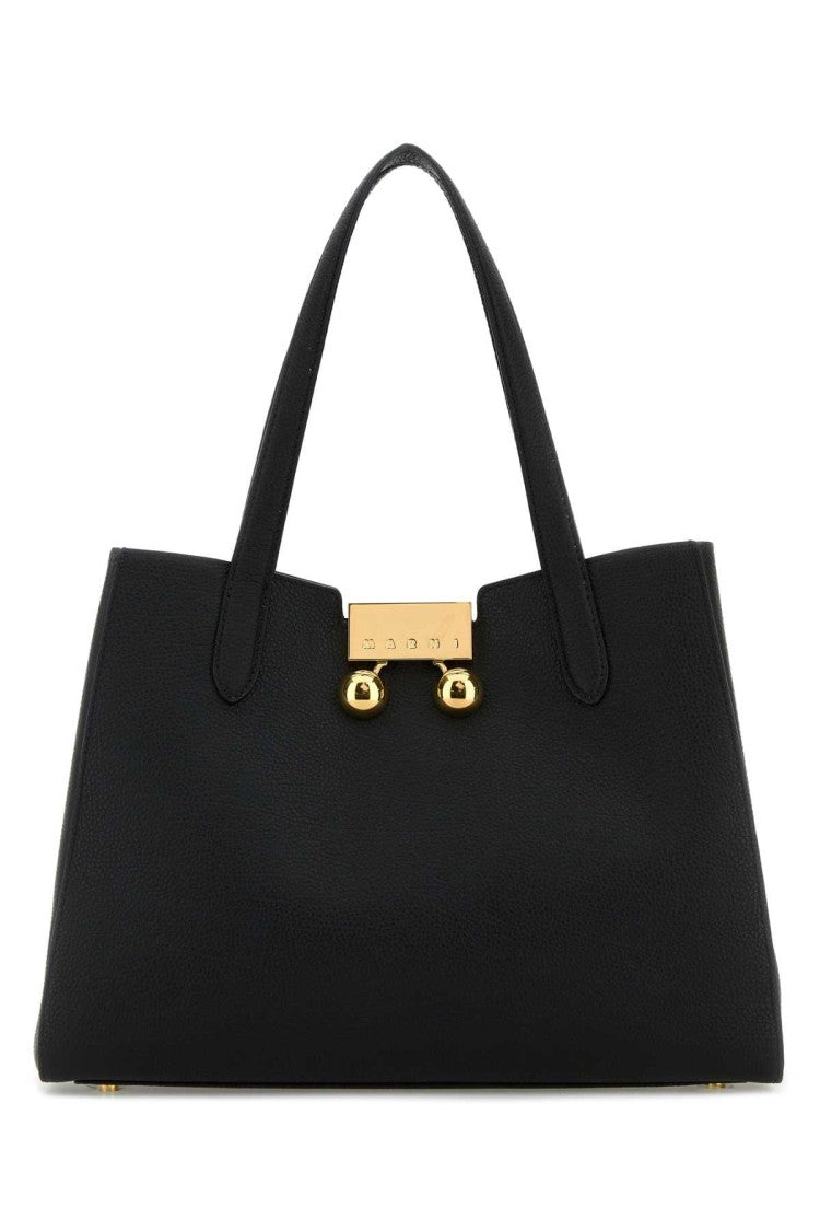 Marni Black Leather Trunkaroo Shoulder Bag