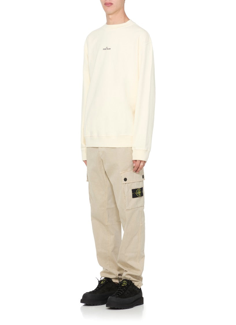 Stone Island Ivory Cotton Sweatshirt