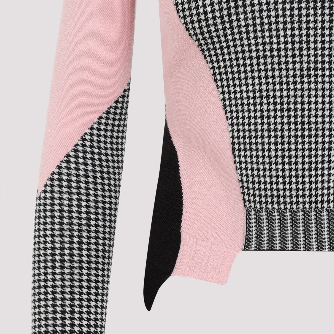 Alexander Mcqueen Black White Pink Wool Pullover