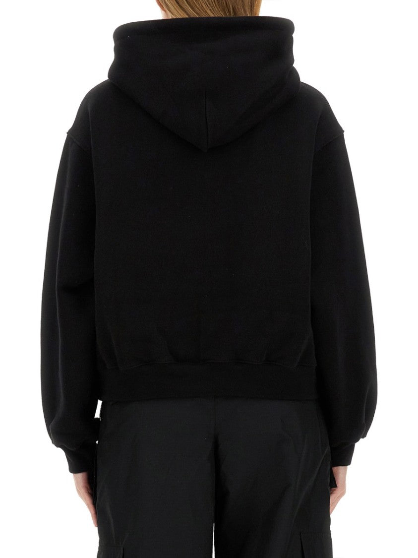 T By Alexander Wang Cropped Hoodie With Subtle Logo