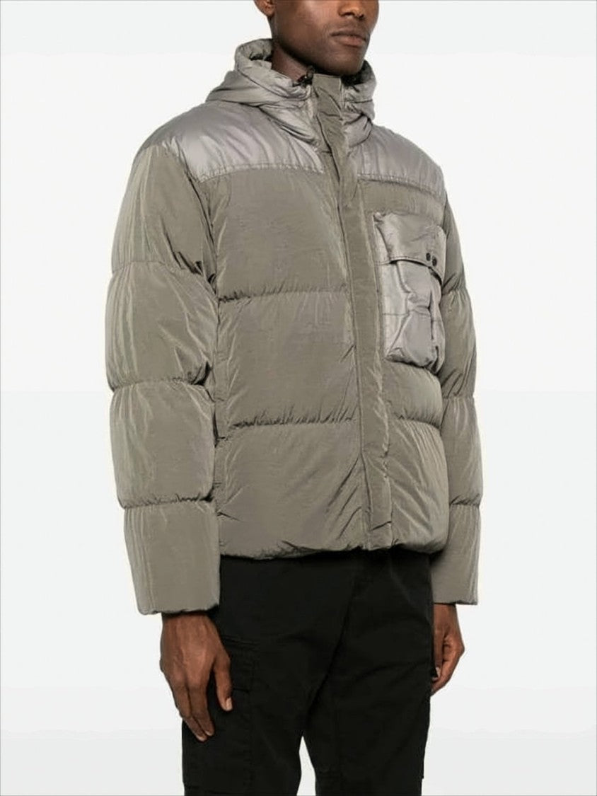 C.P. Company Boxy Cropped Padded Jacket With Horizontal Quilting