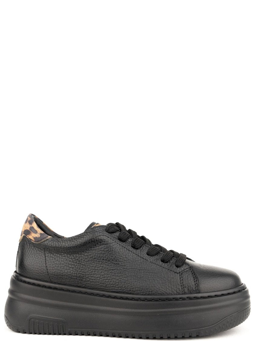Sergio Moretti Black Cow Leather Trainers