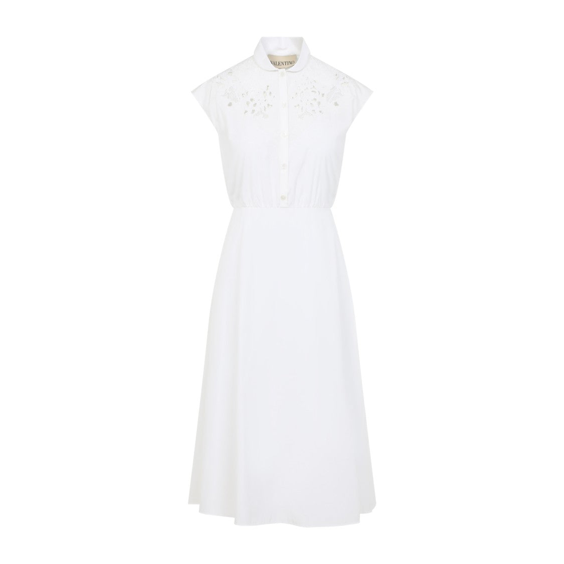 Valentino Cut-Out Embroidered Cotton Midi Dress
