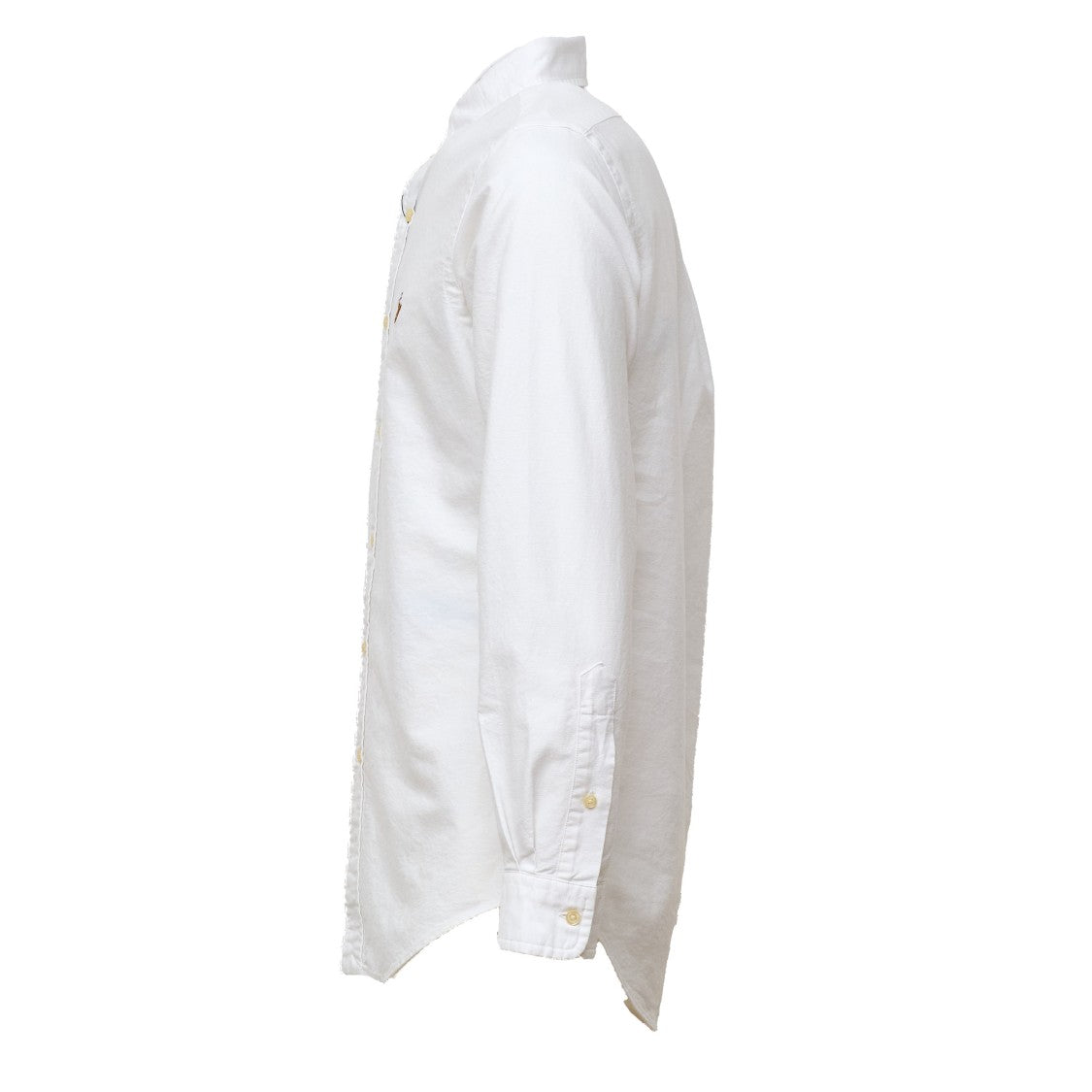 Polo Ralph Lauren Custom Fit White Cotton Oxford Shirt With Button-Down Collar