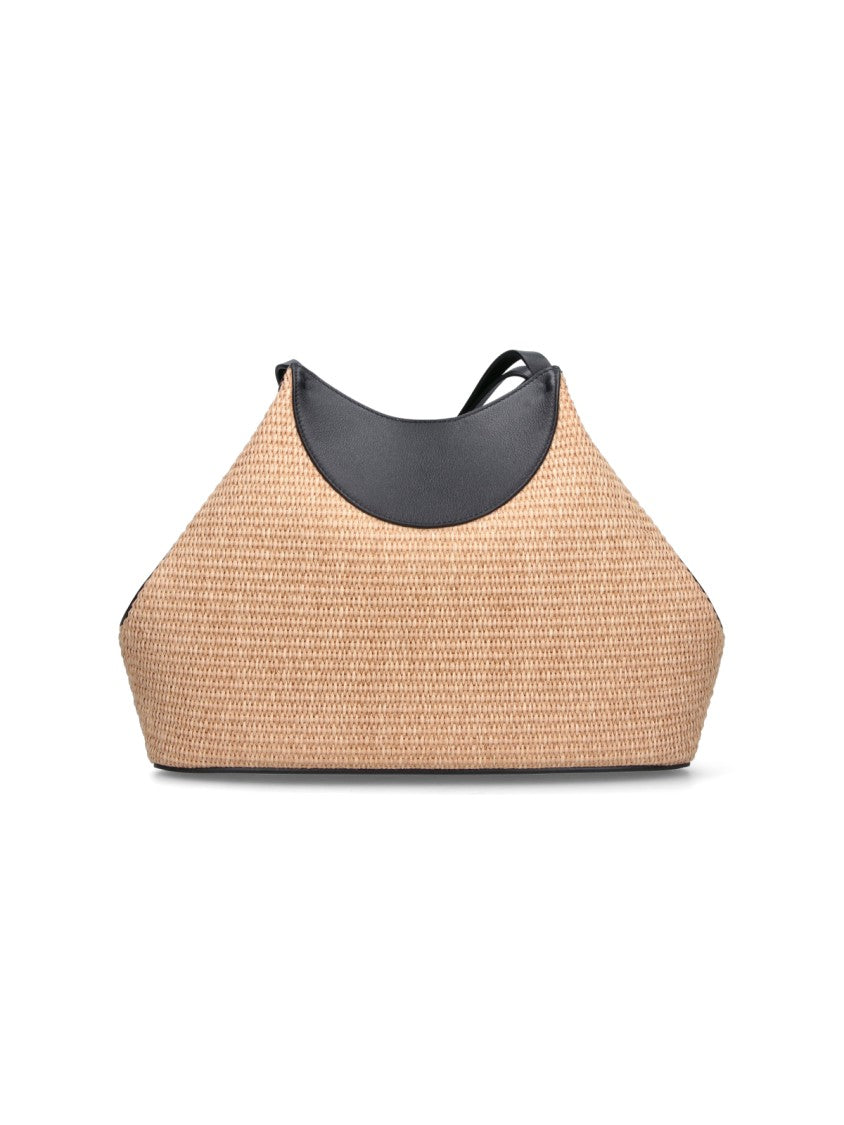 Givenchy Trapezoidal Tote Bag With Woven Beige Fabric