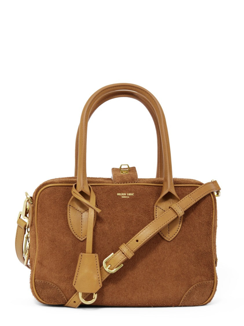 Golden Goose Furry And Leather Brown Bag