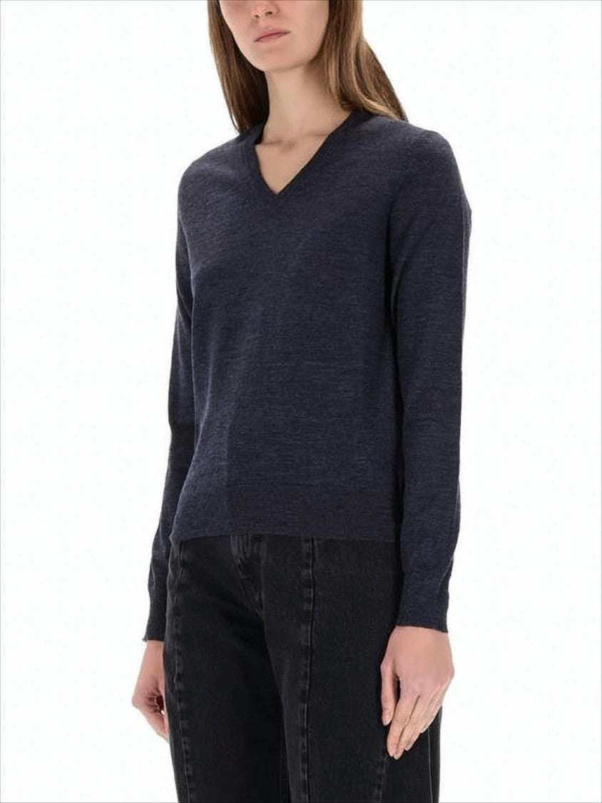 Maison Margiela Relaxed-Fit V-Neck Sweater With Subtle Stitching Details