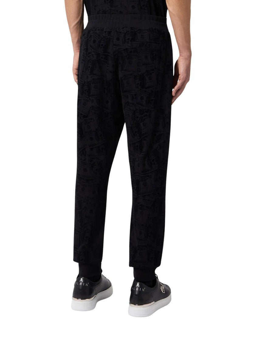 Philipp Plein Black Dollar And Skull Print Jogging Pants