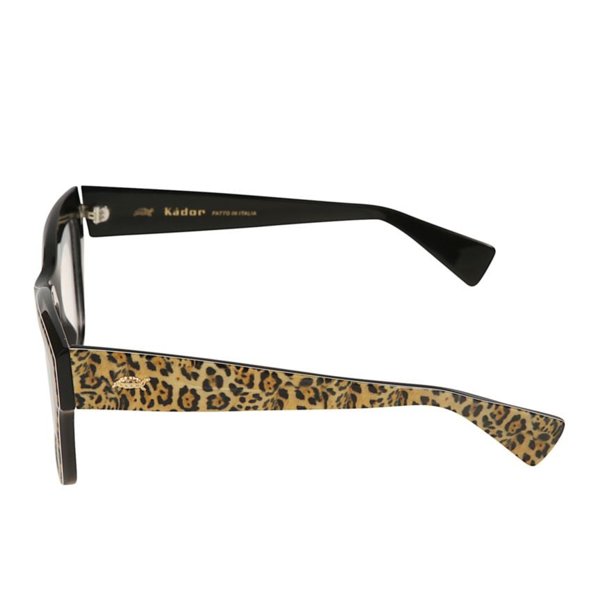 Kador Charm Rectangular Leopard Print Eyeglasses With Contrasting Temples