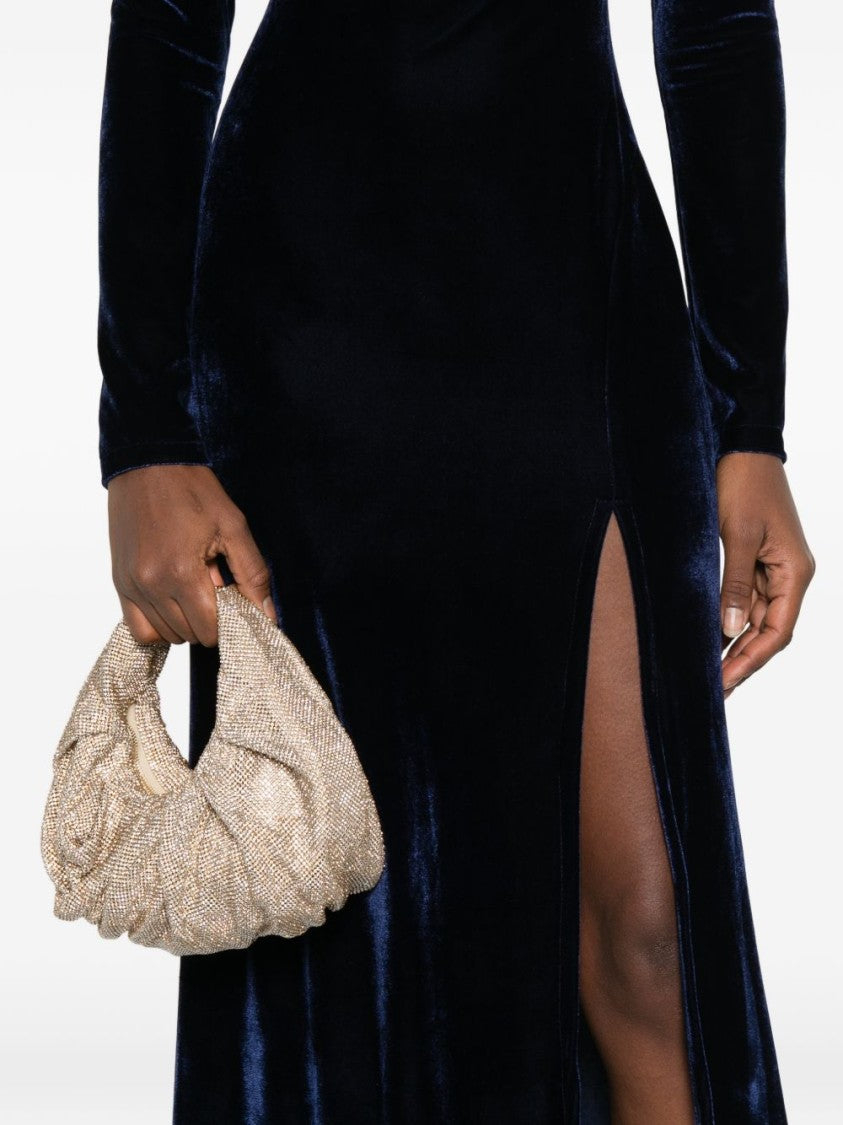Benedetta Bruzziches Soft Gathered Golden Metal Mesh Shoulder Bag