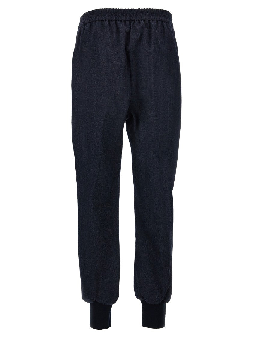 Stella Mccartney Black Wool Joggers With Elastic Waistband