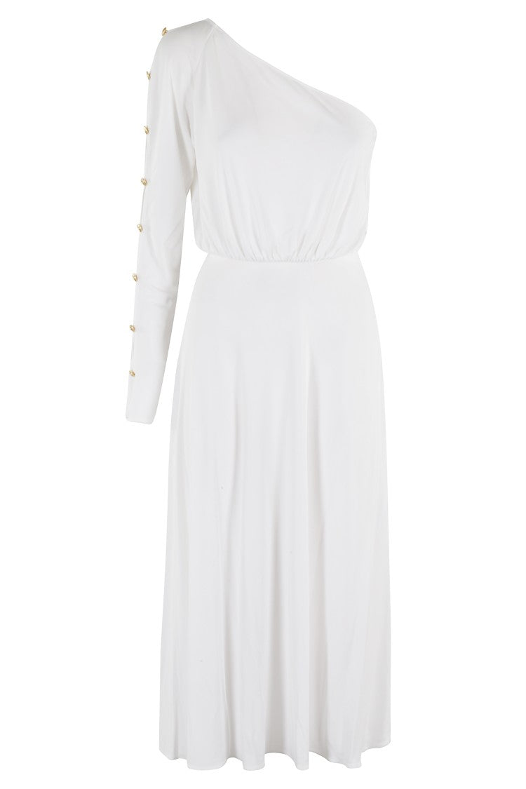 Elisabetta Franchi One-Shoulder Midi Dress