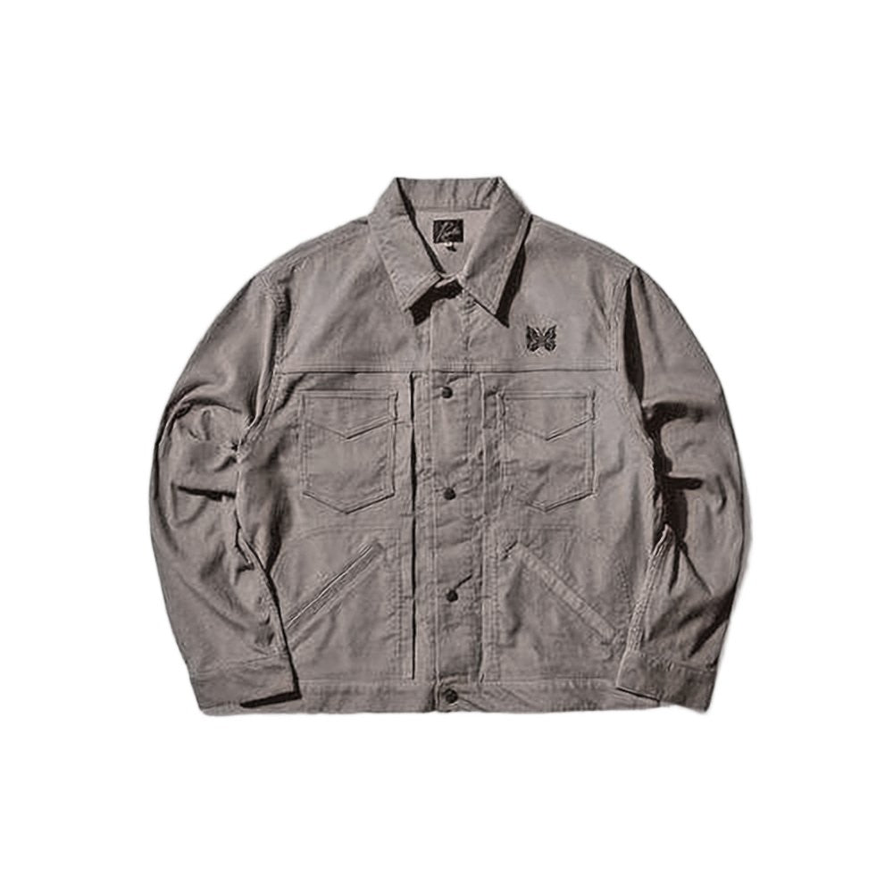 Needles Structured Collar Denim Jacket With Embroidered Detail