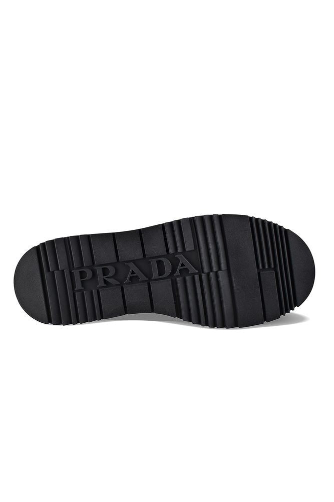 Prada Brogue Derby Shoes In Black Patent Leather
