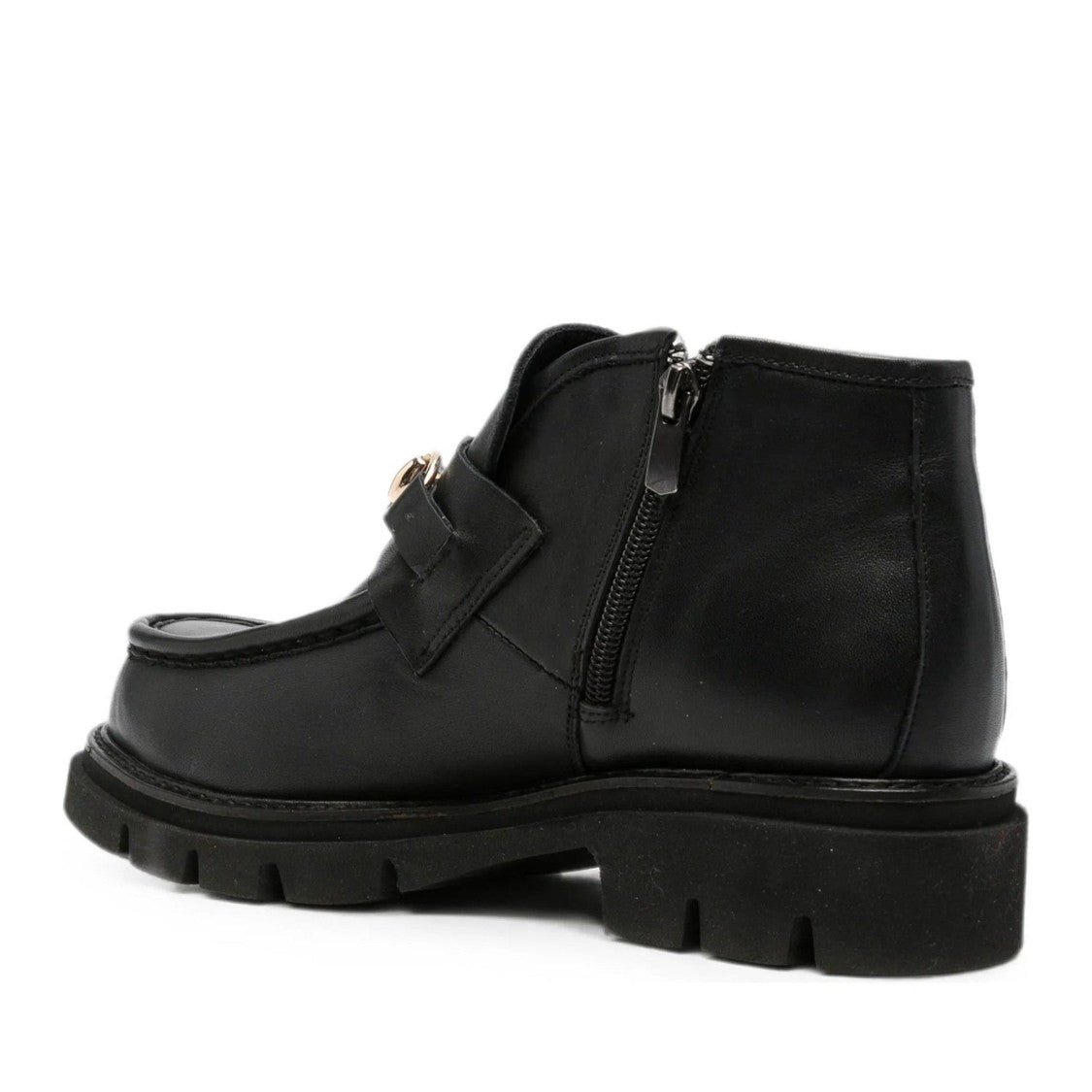 Sergio Moretti Black Leather Metallic Bit Boots