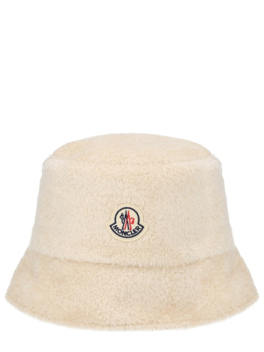Moncler Teddy Effect Logo Bucket Hat