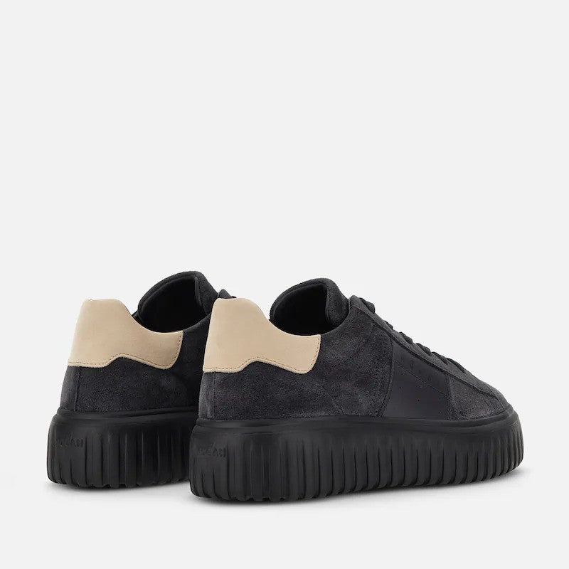 Hogan Textured Suede Chunky Rubber Sole Sneakers