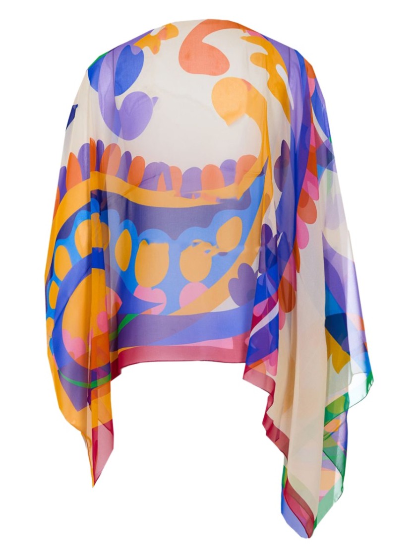 Etro Multicolor Asymmetrical Paisley Print Silk Top